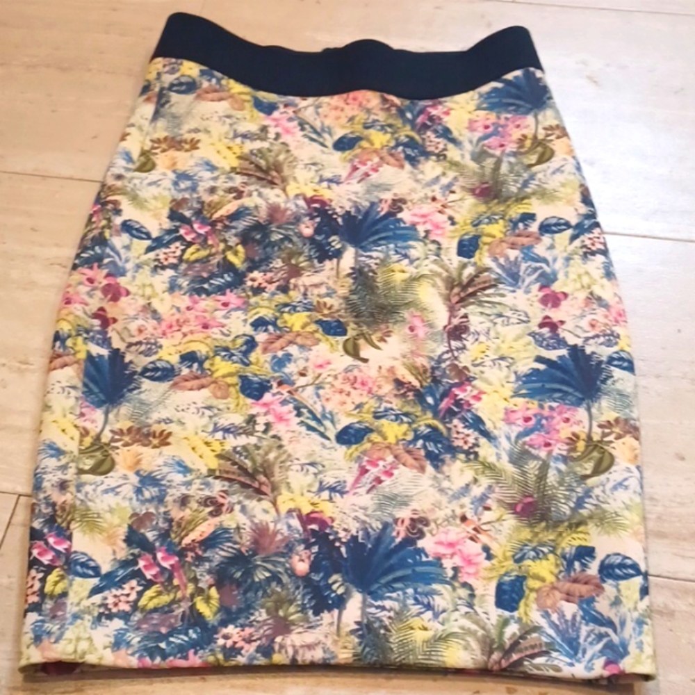 Margaret O'Leary San Francisco Nature Print Stretchy Pencil Skirt